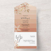 Elegante Terracotta Ombre Blume All In One Einladung (Innen)