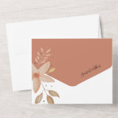 Elegante Terracotta Ombre Blume All In One Einladung (Rückseite)