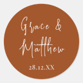 Elegante Terracotta Personalisierter Name Gastgesc Runder Aufkleber (Vorderseite)