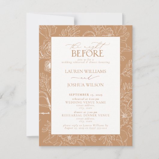 Elegante Terracotta Rodelbahn Probe Dinner Einladung (Vorderseite)