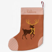 Elegante Terracotta Rosa Personalisiert Kleiner Weihnachtsstrumpf (Rückseite)