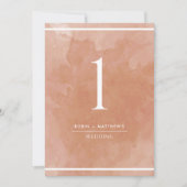 Elegante Terracotta Rust Tischnummer (Vorderseite)