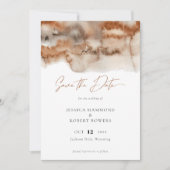 Elegante Terracotta Save The Date (Vorderseite)