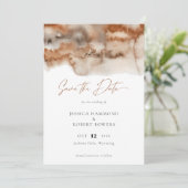 Elegante Terracotta Save The Date (Stehend Vorderseite)