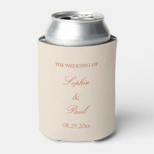 Elegante Terracotta Script-Gastgeschenk Hochzeit C Dosenkühler