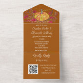 Elegante Terracotta Script UAWG Whimsical QR Code All In One Einladung (Innen Boden)