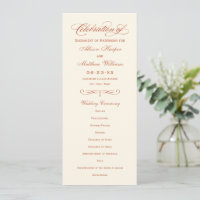 Elegante Terracotta Script Wedding Ceremony