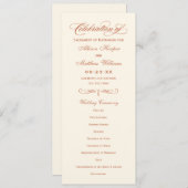 Elegante Terracotta Script Wedding Ceremony Programm (Vorne/Hinten)