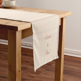Elegante Terracotta Script Wedding Table Runner Kurzer Tischläufer