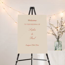 Elegante Terracotta Script Wedding Welcome Sign