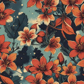 Elegante Terracotta tiefpastellgrüne Blume Fleecedecke