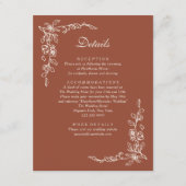 Elegante Terracotta Vintage Hochzeit Begleitkarte (Vorderseite)