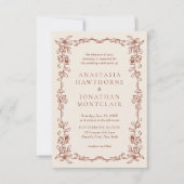 Elegante Terracotta Vintage Hochzeit Einladung (Vorderseite)