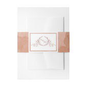 Elegante Terracotta Wasserfarbe, Monogramm Hochzei Einladungsbanderole (Vorderseite Beispiel)