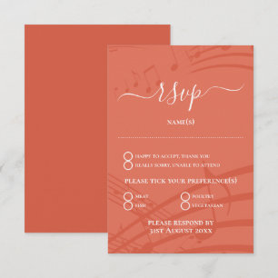Elegante Terracotta Wedding RSVP Card Karte