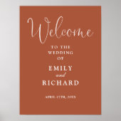 Elegante Terracotta Wedding Welcome Sign Poster (Vorne)
