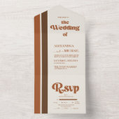 Elegante Terracotta Whimsical Wedding All In One Einladung (Innen Boden)