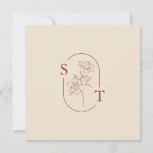 Elegante Terracotta Whimsical Wedding Dankeskarte (Rückseite)