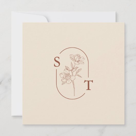 Elegante Terracotta Whimsical Wedding Dankeskarte (Rückseite)