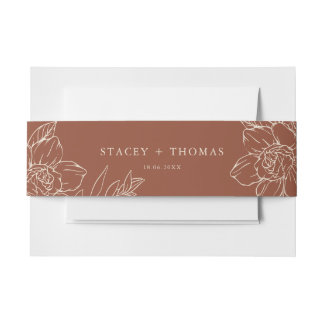 Elegante Terracotta Whimsical Wedding Einladungsbanderole