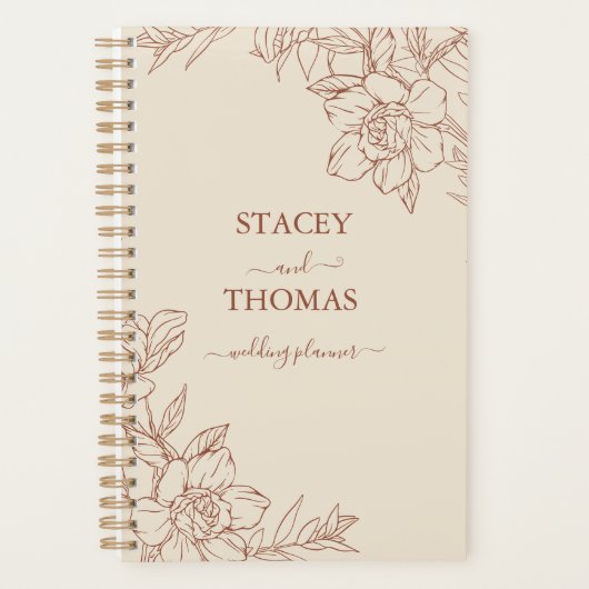 Elegante Terracotta Whimsical Wedding Planer (Vorderseite)