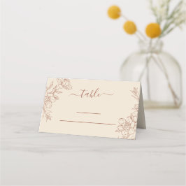 Elegante Terracotta Whimsical Wedding Platzkarte