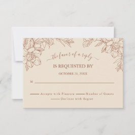 Elegante Terracotta Whimsical Wedding Response Car RSVP Karte