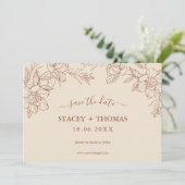 Elegante Terracotta Whimsical Wedding Save The Date (Stehend Vorderseite)