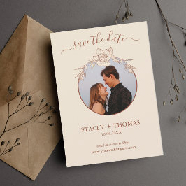 Elegante Terracotta Whimsical Wedding Save The Date