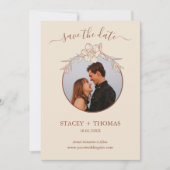 Elegante Terracotta Whimsical Wedding Save The Date (Vorderseite)