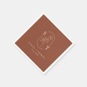 Elegante Terracotta Whimsical Wedding Serviette (Ecke)