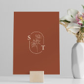 Elegante Terracotta Whimsical Wedding Tischnummer