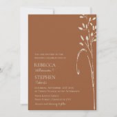 Elegante Terracotta & Wild Grass Earth Tone Weddin Einladung (Vorderseite)