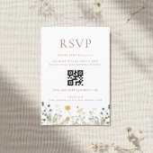 Elegante Terracotta Wildblume Hochzeit QR-Code UAW RSVP Karte