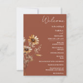 Elegante Terracotta Wildblume Wedding Program Card (Vorderseite)