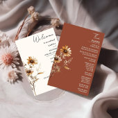 Elegante Terracotta Wildblume Wedding Program Card Einladung