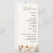 Elegante Terracotta Wildblume Wedding Program Card Einladung (Vorderseite)