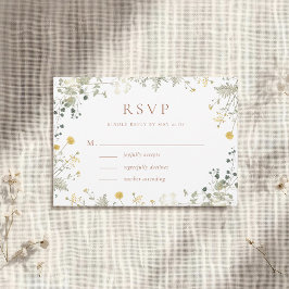 Elegante Terracotta Wildblume Wedding RSVP Karte
