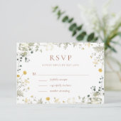 Elegante Terracotta Wildblume Wedding RSVP Karte (Stehend Vorderseite)