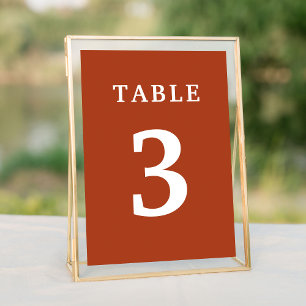 Elegante Terractotta Wedding Tischnummer
