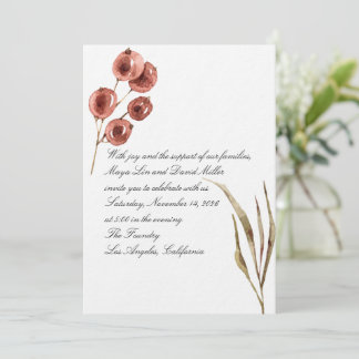 Elegante Terrakotta-Aquarell-Hochzeitseinladung Einladung