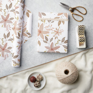 Elegante Terrakotta-Blush-Wasserfarben-Blumen Geschenkpapier