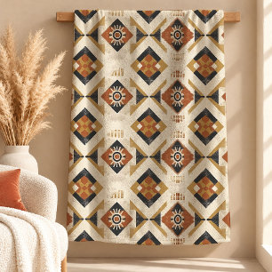 Elegante Terrakotta-Boho-Formen Rustikale Decke