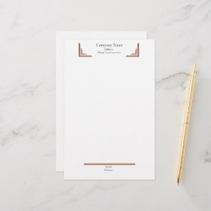 Elegante Terrakotta-Ecke – mit Fußzeile Korrespond Briefpapier