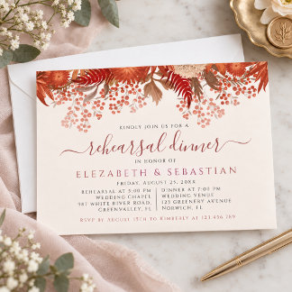 Elegante Terrakotta-Hochzeit im Herbst Einladung