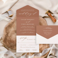 Elegante Terrakotta Kalligrafie-Schrift Hochzeit