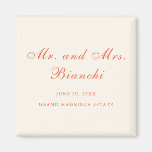 Elegante Terrakotta-Moderne Klassische Hochzeit Magnet