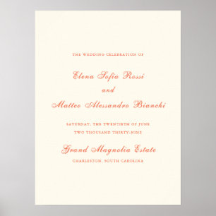 Elegante Terrakotta-Moderne Klassische Hochzeit Poster