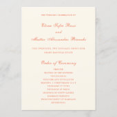 Elegante Terrakotta-Moderne Klassische Hochzeit Programm (Vorderseite)