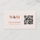 Elegante Terrakotta-QR-Code-Logo-Vorlage Visitenkarte (Vorderseite)
